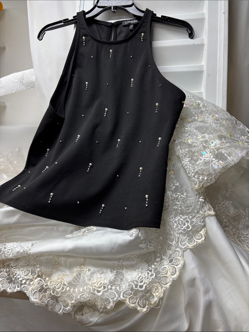 Express Embellished Tank - Black Large